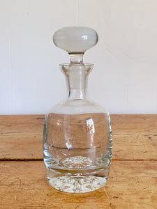 Vintage Heavy Soda Bottom Style Crystal Glass Decanter with Stopper | Antique Barware Bar Cart Decor | Gift for Him Father's Day Gift