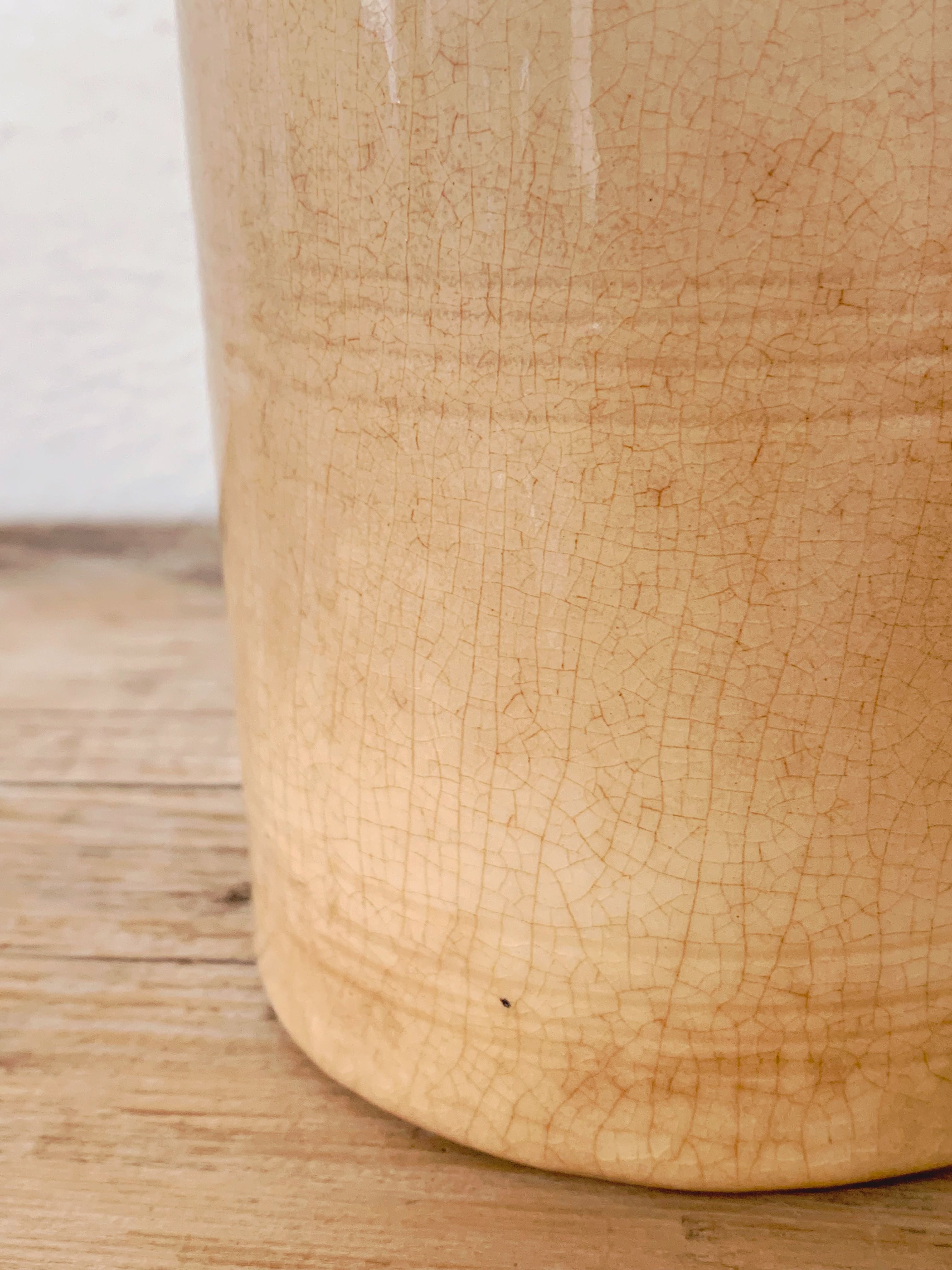 Antique Small Stoneware Crock | Farmhouse Flower Vase | Rustic Kitchen Decor | Vintage American Made Stoneware