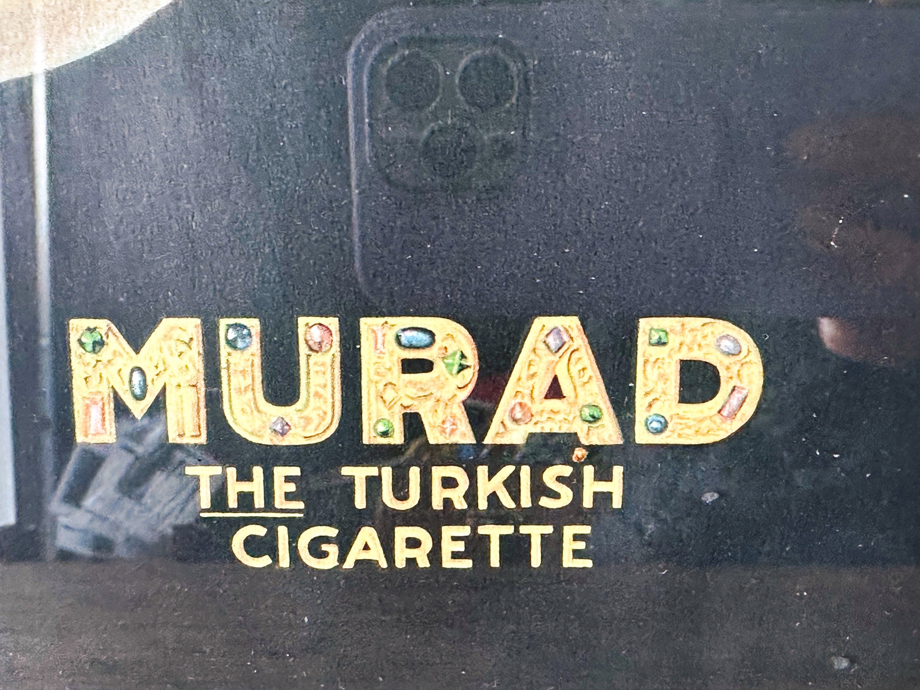 Antique Murad Turkish Cigarettes Advertising Poster in Wooden Frame | Vintage Tobacciana Art Collectible Advertisement | Gallery Wall Art