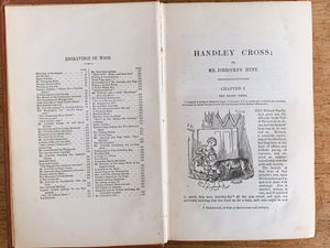 Antique Book - Handley Cross or, Mr. Jorrocks's Hunt by Robert Smith Surtees Illustrated by John Leech | Vintage Decorative Library Book