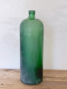 Rare Large Antique Pre-1900s Erven Lucas Bols Het Lootsje Amsterdam Green Glass Gin Bottle | Cork Top Liquor Bottle | Collectible Bottle