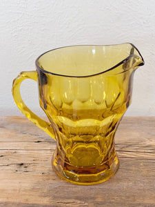 Vintage Anchor Hocking Georgian Honeycomb Pattern Amber Glass Pitcher | Water Carafe Juice and Punch Pitcher | Summer Garden Party