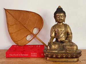 Antique Chinese Brass Buddha Statue Sitting on Lotus Pedestal Seat | Meditation Buddha Asian Home Decor