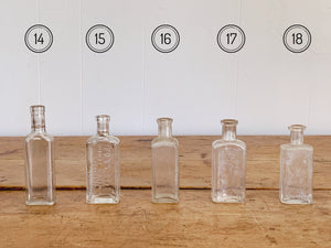 Assorted Antique Clear Glass Bottle | Farmhouse Decor Flower Vase | Vintage Water, Soda, Medicine, Ink Bottle Collection