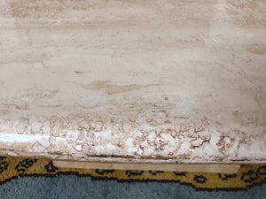 Vintage 1980s Italian Travertine Coffee Table | SHIPPING NOT FREE | Cream Colored Marble Natural Stone Postmodern Living Room Furniture