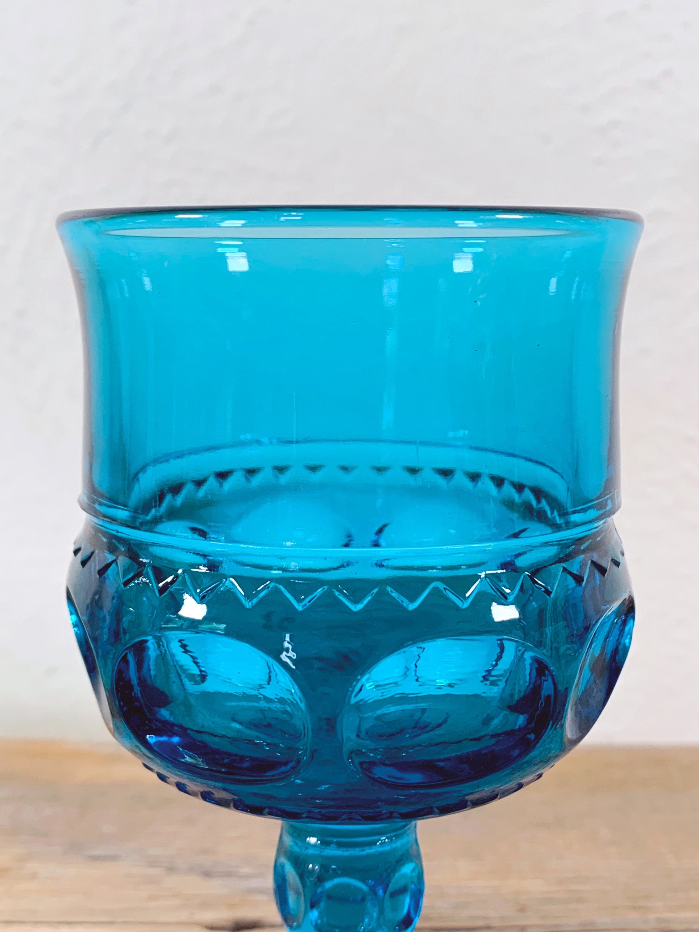Vintage Texture Drinking Glass - Blue - Honeychurch Home