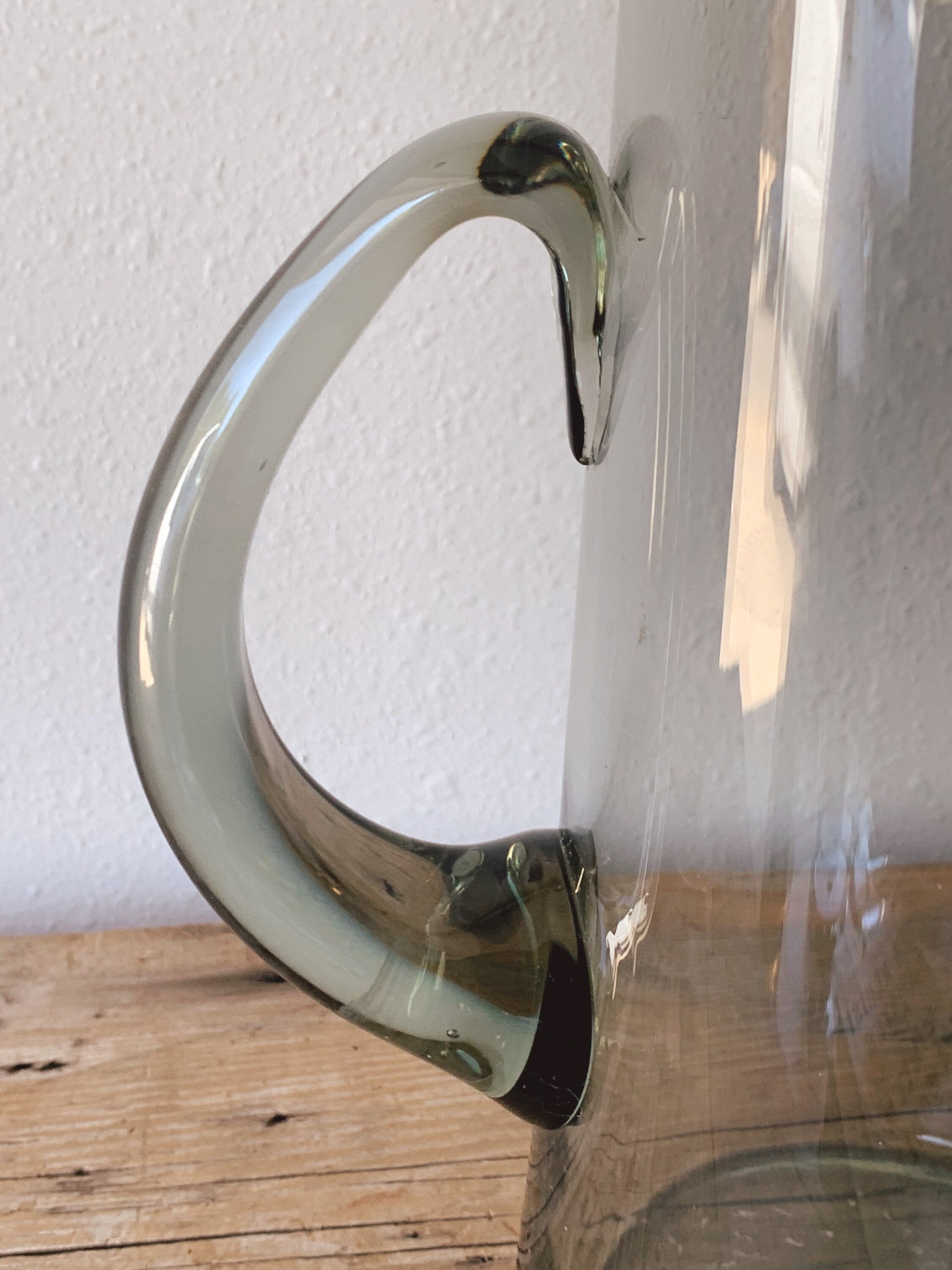 Vintage 1956 Holmgaard Smoked Glass Martini Pitcher by Per Luken | Mid Century Barware Made in Denmark | Tall Water Carafe Flower Vase
