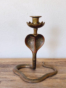 Pair of Vintage Brass Hand Painted Enameled Cobra Snake Candle Holders – Urban  Nomad NYC