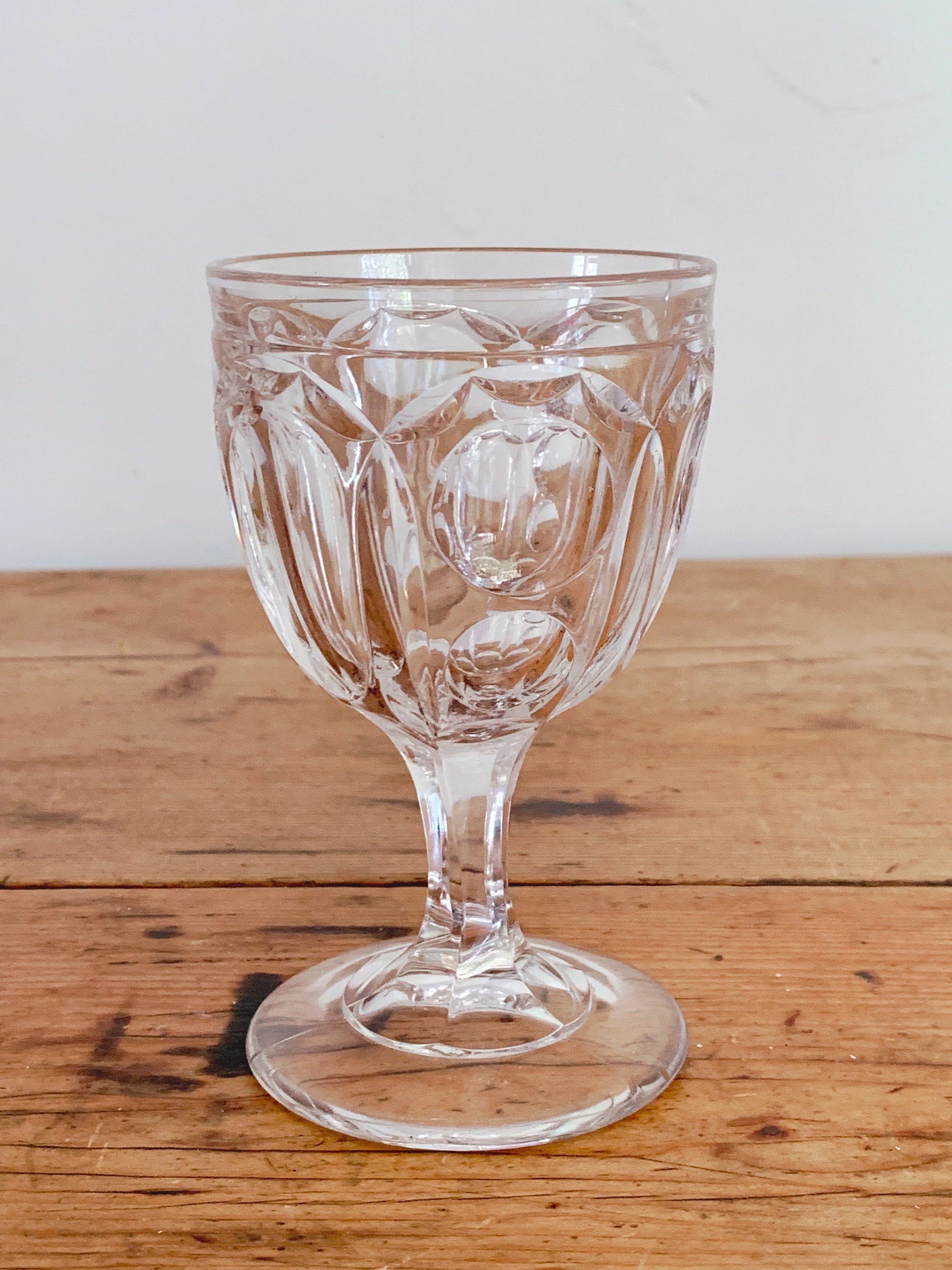 Mix & Match Antique 19th Century EAPG Clear Glass Goblets | Victorian Pressed Glass Wine, Juice and Water Glasses | Housewarming Gift