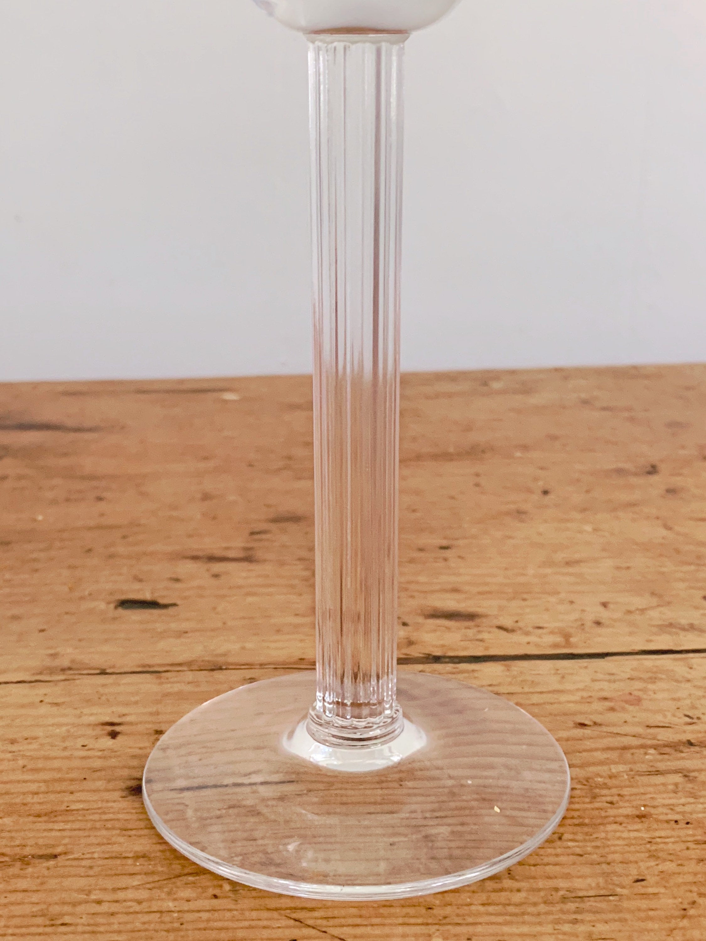 Tall Vintage Clear Wine Glass or Water Goblet with Long Column Stem in Set of 2, 4, 6 or 8 | Barware Glassware Gift for Her