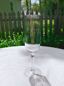 Vintage Clear Champagne Flute with Optical Rib Design | Barware Glasses in Set of 2 or 5